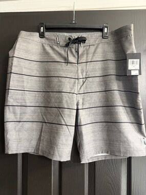 Hurley Gray Striped Board Shorts